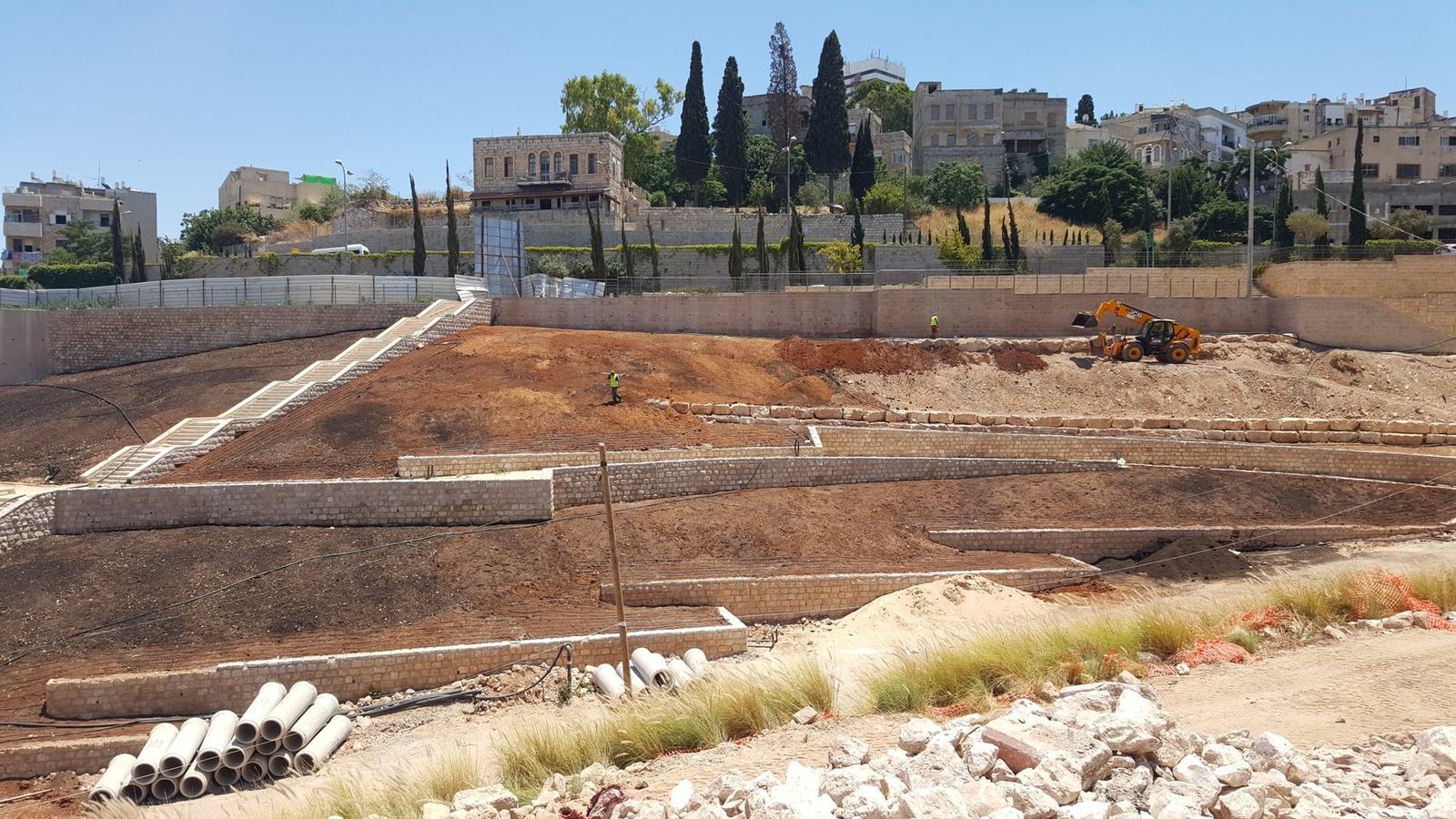 עבודות פיתוח וקירות אבן בוואדי סאליב, חיפה